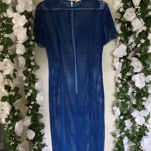 Blue mesh DVF dress